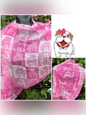 SILK BULLDOG British long Print Lightweight Scarf, stunning 😍 in person